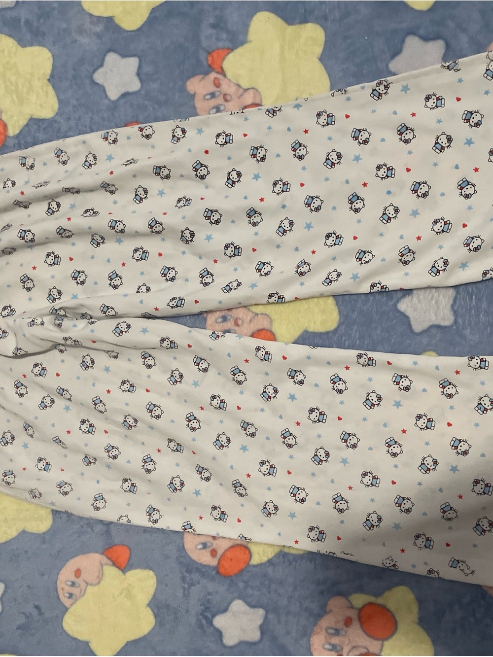 Kids White Character Print Pajama Pants